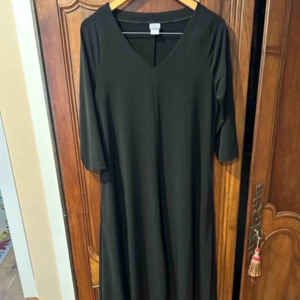 Chico's black jersey dress, size 1